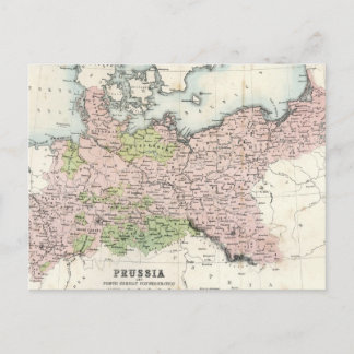 Antique Map of Prussia Postcard