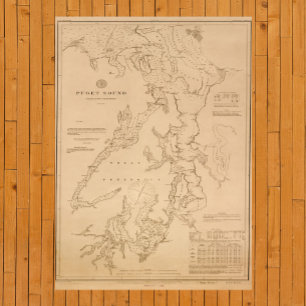 Antique map of Puget Sound Poster