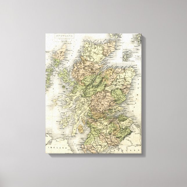 Antique map of Scotland Canvas Print (Front)
