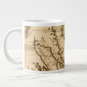 Antique Map of South East Asia   1687 Large Coffee Mug