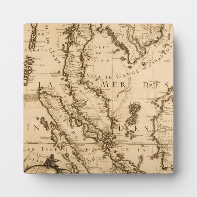 Antique Map of South East Asia | 1687 Plaque (Front)