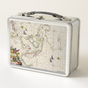 Antique Map of the East Indies Metal Lunch Box