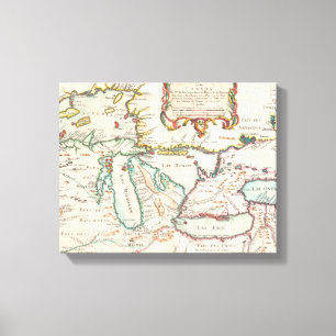 Antique Map of the Great Lakes Canvas Print