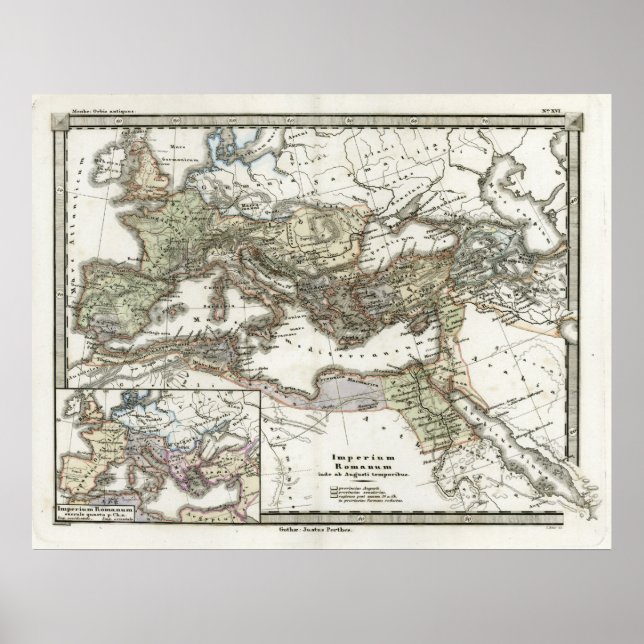 Antique Map of the Roman Empire Poster (Front)