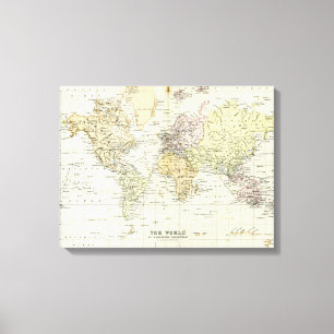 Antique Map of the World Canvas Print