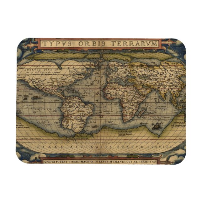 Antique Map of the World Magnet (Horizontal)