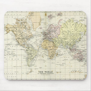 Antique Map of the World Mouse Pad