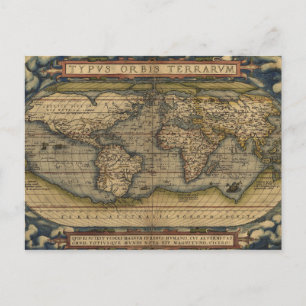 Antique Map of the World Postcard