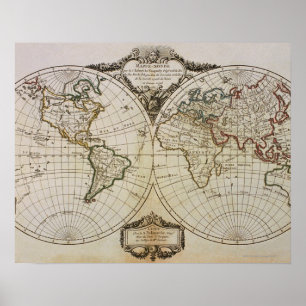 Antique Map of the World Poster