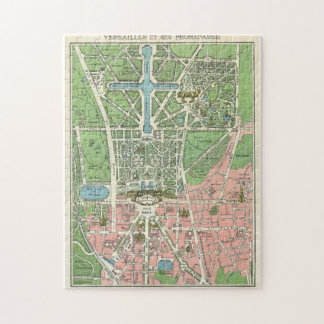 Antique Map Of Versailles, Vintage France Jigsaw Puzzle