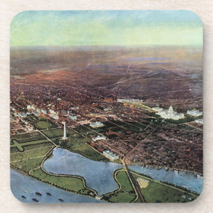 Antique Map of Washington DC and the Potomac River Coaster