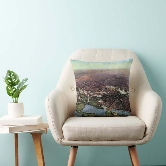 Antique Map of Washington DC and the Potomac River Cushion (Chair)