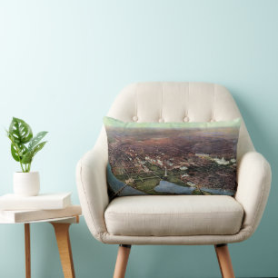 Antique Map of Washington DC and the Potomac River Lumbar Cushion