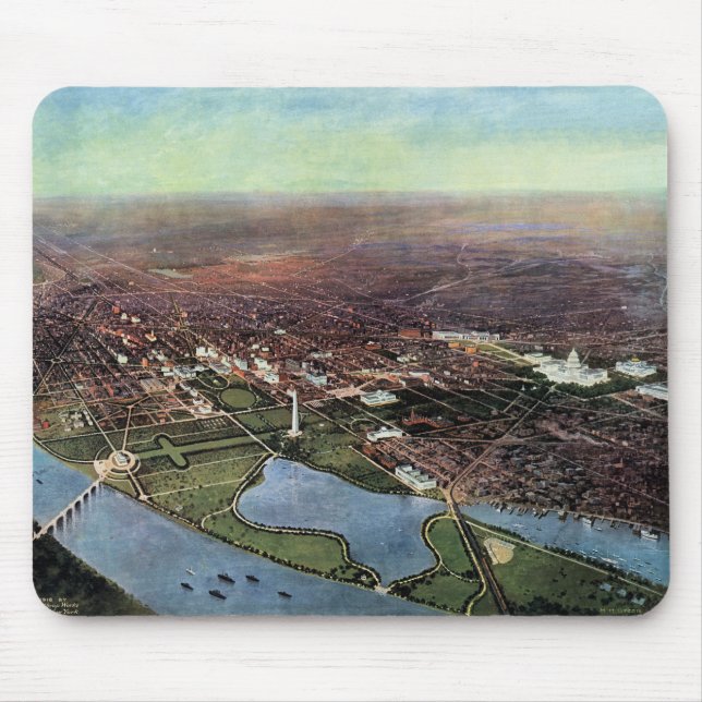 Antique Map of Washington DC and the Potomac River Mouse Pad (Front)
