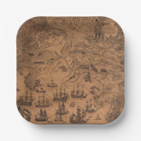 Antique map Pirate birthday party 