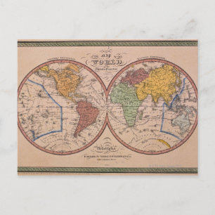 Antique Map Postcard