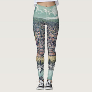 Antique Map Saint Louis Missouri Mississippi River Leggings