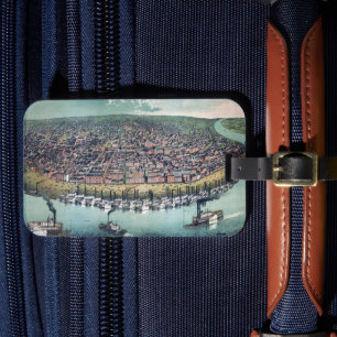 Antique Map Saint Louis Missouri Mississippi River Luggage Tag