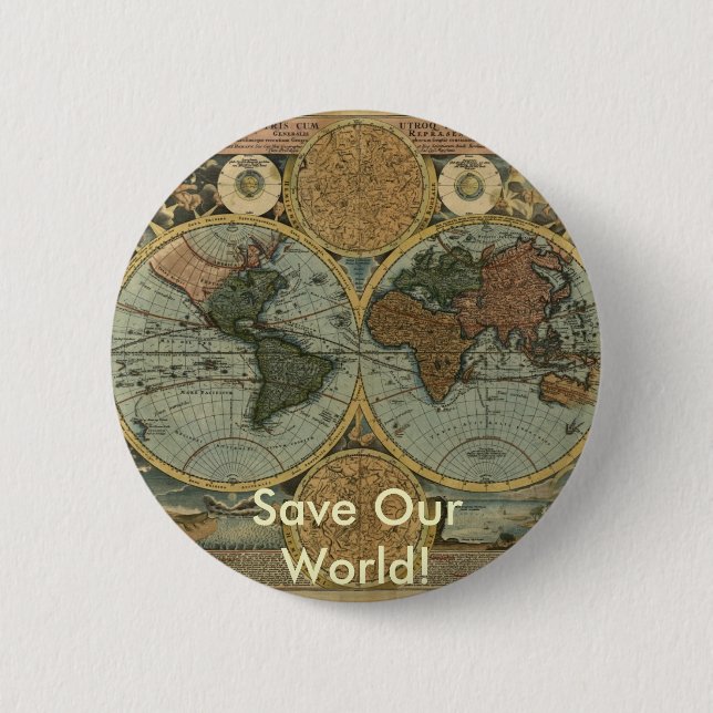 Antique Map Series 6 Cm Round Badge (Front)