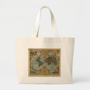 Antique Map Series Large Tote Bag