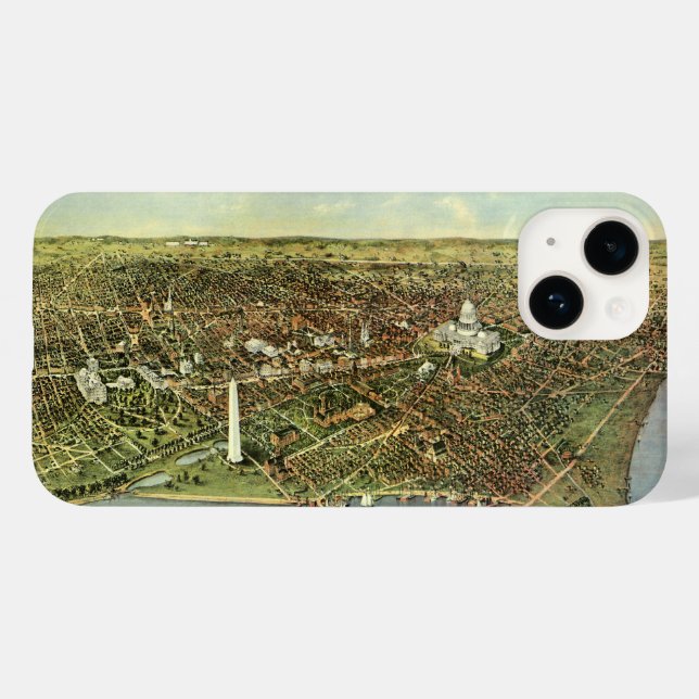 Antique Map with a Panoramic View of Washington DC Case-Mate iPhone Case (Back (Horizontal))