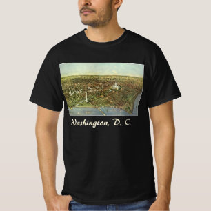 Antique Map with a Panoramic View of Washington DC T-Shirt