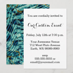 Antique Marble Teal and Gold Invite