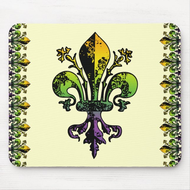 Antique Mardi Gras Fleur Mouse Pad (Front)