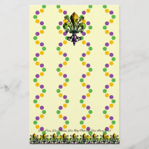 Antique Mardi Gras Fleur Stationery