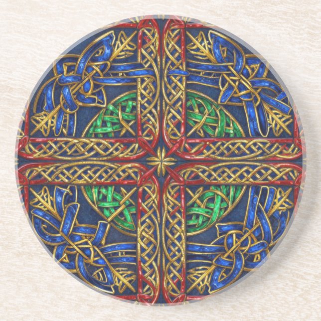 Antique Mediaeval Celtic Knots Coaster (Front)
