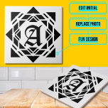 Antique Mediaeval Lettered  Tile<br><div class="desc">Through a bit of Zazzle platform typography magic, this template will add your monogram in a mediaeval like form to a vintage ceramic tile with a vintage background design. Think of the special touch you could add to a kitchen backsplash in a home restoration or just use it as a...</div>