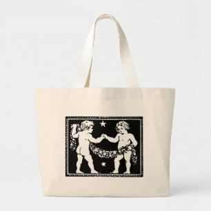 Antique Mediaeval Renaissance Zodiac Gemini Large Tote Bag