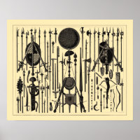 Antique Mediaeval Weapons Illustrations