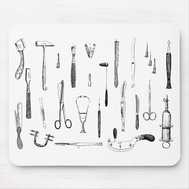 Antique medical instruments mouse pad (Front)