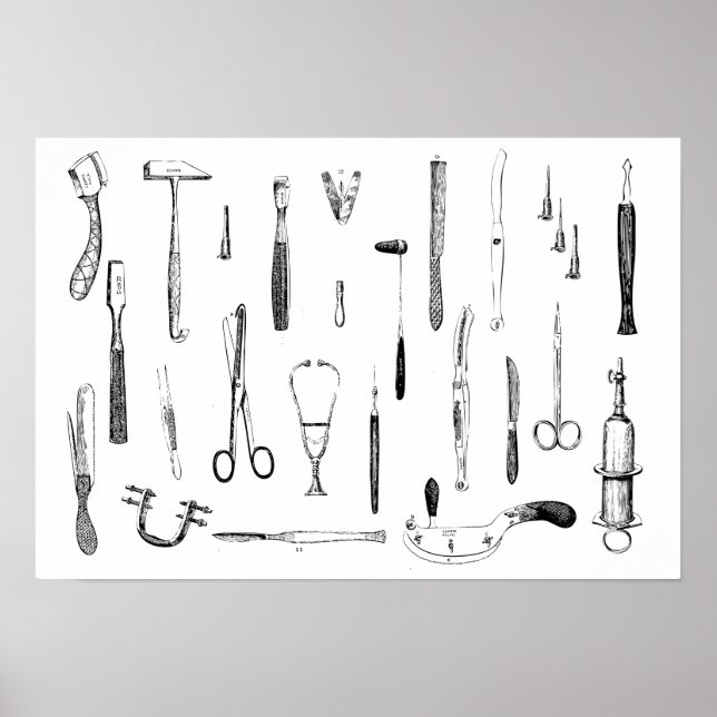 Antique medical instruments poster (Front)