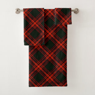 Antique Menzies Clan Tartan Plaid Scottish Pattern Bath Towel Set