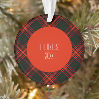 Antique Menzies Hunting Tartan Holiday Ornament