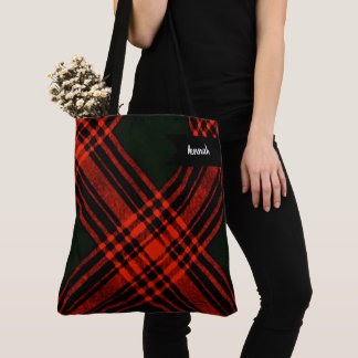 Antique Menzies Hunting Tartan Plaid Tote Bag