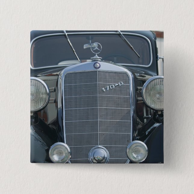 antique mercedes 2 15 cm square badge (Front)