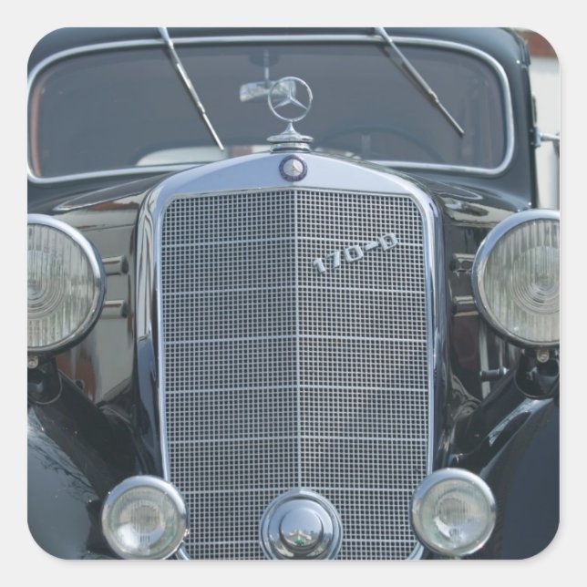 antique mercedes 2 square sticker (Front)