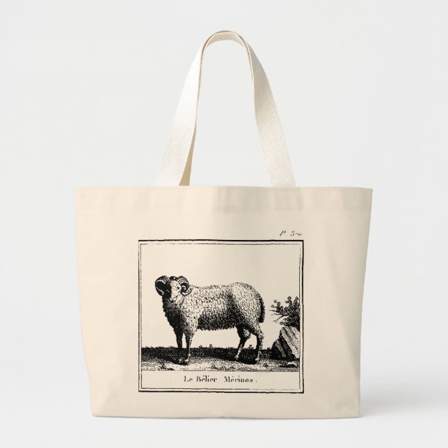 Antique Merino Sheep Tote Bag (Front)