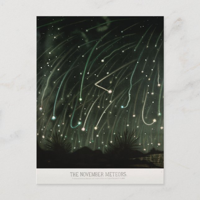 Antique Meteor Shower Astronomy Postcard (Front)