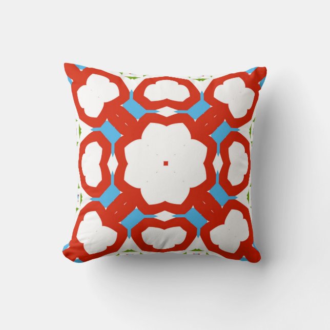 Antique mexican talavera ceramic. Graphic design.  Cushion (Front)