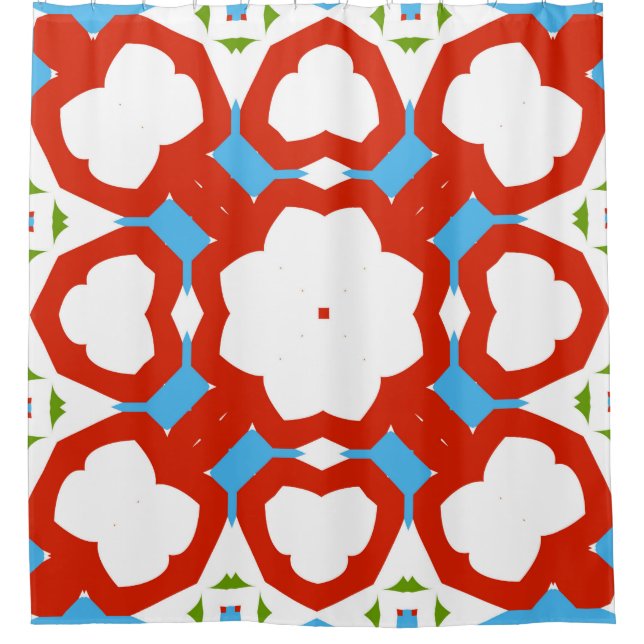 Antique mexican talavera ceramic. Graphic design.  Shower Curtain (Front)