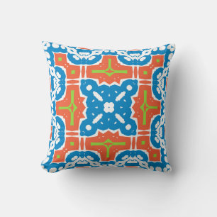 Antique mexican talavera ceramic. Vintage seamless Cushion