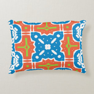 Antique mexican talavera ceramic. Vintage seamless Decorative Cushion