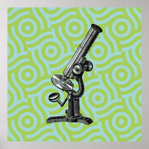 Antique Microscope Pop Art Poster