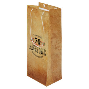 Antique Milestone 70th Birthday Wine Gift Bag