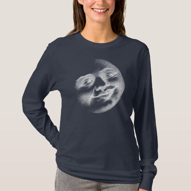 Antique Moon Face on T Shirt (Front)