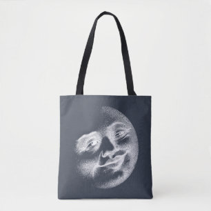 Antique Moon Face Tote Bag